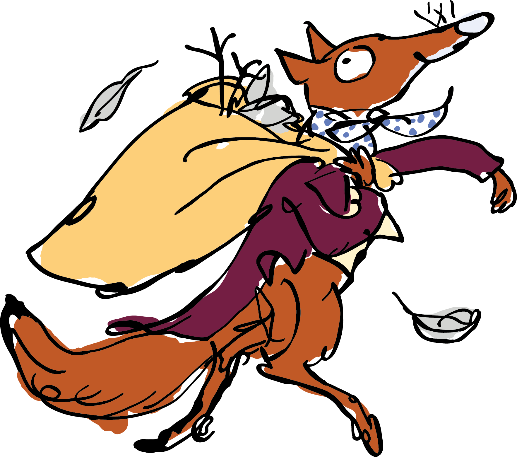 Illustration of Fantastic Mr Fox with a Bag