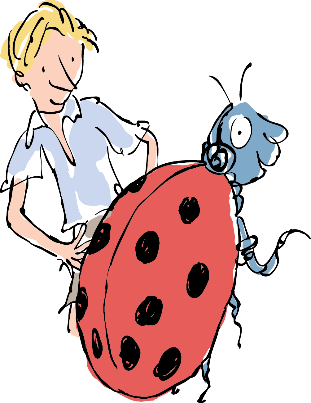 Illustration of Charlie and a Ladybird